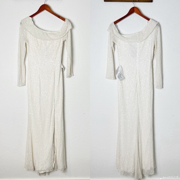 Mac Duggal Sequined One-Shoulder Gown - Picture 2 of 10